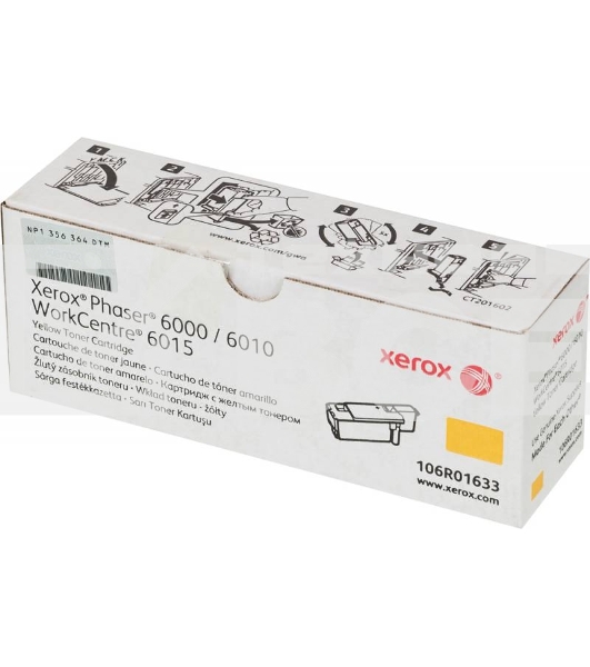Картридж лазерный Xerox 106R01633 желтый для Xerox Ph 6000/6010N/WC 6015 (1000 стр.)(Channels)