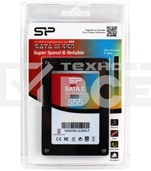 Накопитель SSD SiliconPower Slim S55, 960Gb, SATA, 2.5