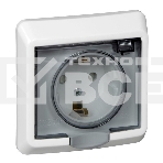 Розетка 1-м СП Этюд защ. шторки с заземл. IP44 бел. SchE PC16-044B, фото 1