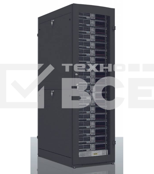 Шкаф серверный ПРОФ напольный 48U (600x1200) дверь перфор. 2 шт., черный, в сборе