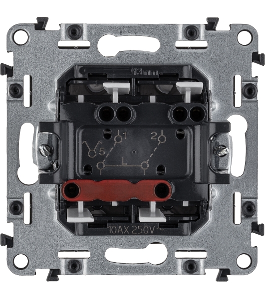 Выключатель 10А 250В, с лиц. панелью 2-клавишный Антрацит