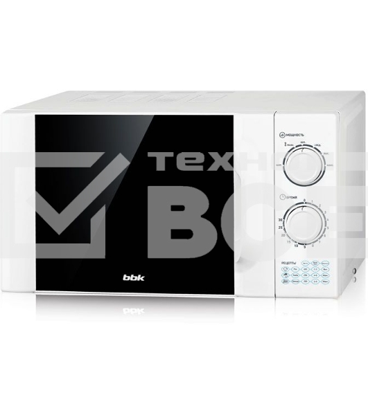 Микроволновая печь BBK 23MWS-927M/W белый, 23 л, 900 Вт, сенсор/поворотный механизм