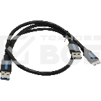 Кабель Vention USB 3.0 AM/micro B, USB 2.0 AM - 0.5м Кабель Vention USB 3.0 AM/micro B, USB 2.0 AM - 0.5м, фото 1