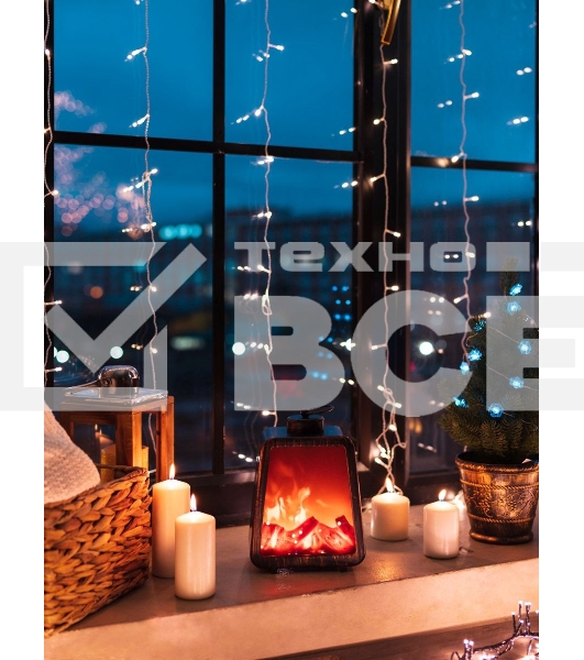 Светодиодный камин Neon-night Лофт с эффектом живого огня 17х10х24,5 см, 3хС (не в комплекте) и USB (в комплекте)