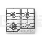 Газовая варочная панель Evelux HEG 638 X Hi-Tech, 60 см, 4 конфорки, WOK-конфорка, чугунные решетки, газ-контроль, электроподжиг, механическое управление, нержавеющая сталь, фото3
