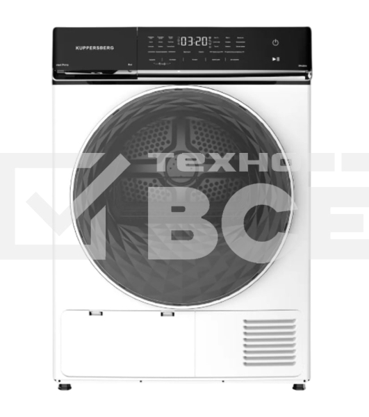 Сушильная машина Kuppersberg DM 650 W белый, 8 кг, сушка - тепловой насос, программ - 15, 59.5 x 84.5 x 63.5 см