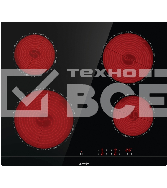 Электрическая варочная панель Gorenje ECT641BSC, Hi-Light, независимая, черный