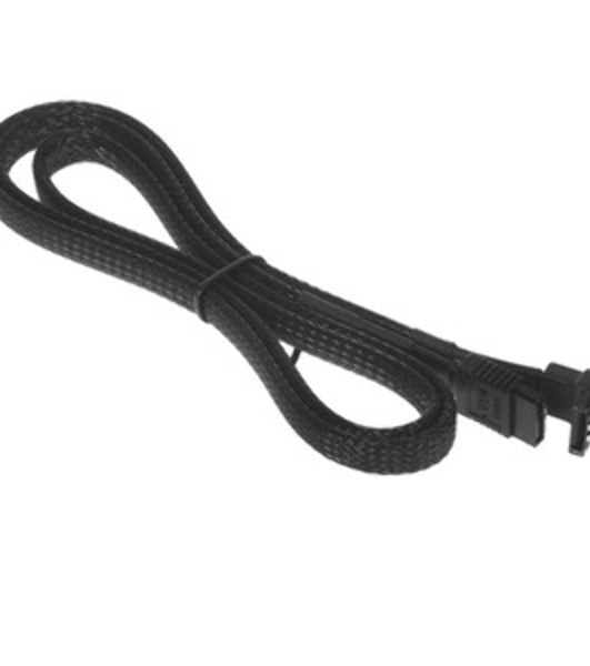 Кабель интерфейсный SATA Cablexpert CC-SATAM-DATA90-BLBR-100CM, Sata3 7pin/7pin, мет.защелка, угловой разъем, 100 см, черный, оплетка, пакет