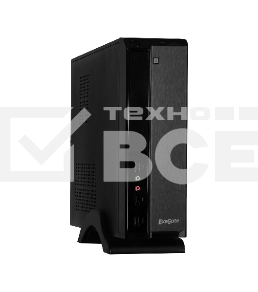Компьютерный корпус Exegate EX268689RUS Компьютерный корпус MiniITX Exegate MI-207 Black, miniITX/mATX, <M350, 80mm>, 2*USB, Audio