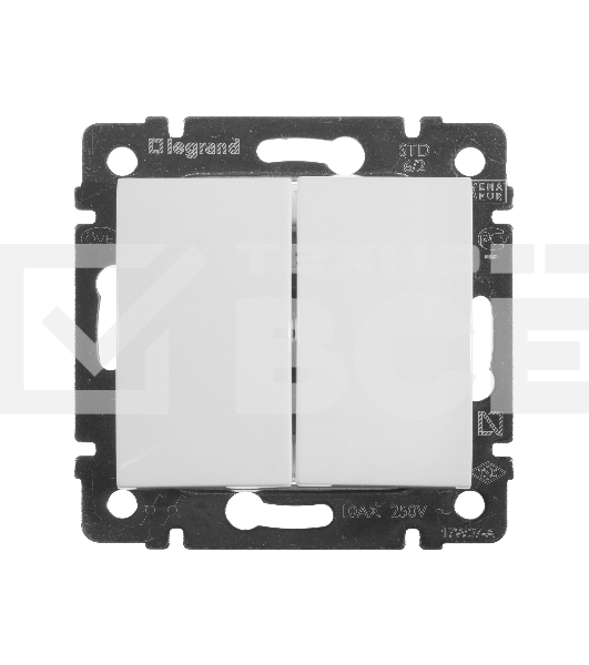 Переключатель Legrand 774408 2напр 2клав 10A Valena белый