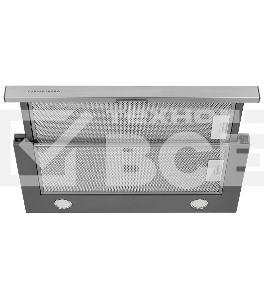 Встраиваемая вытяжка Kuppersberg SLIMLUX IV 60 X, ширина 60 см, отвод/рециркуляция, 550 м3/час, механическое управление, 3 скорости, светодиодное освещение 2х4 Вт, металлические жироулавливающие фильтры, угольный фильтр(опция), цвет нержавеющая сталь(ПОЛЬ
