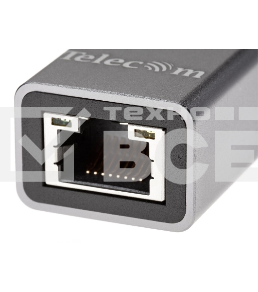 Переходник Telecom USB 3.0 - RJ-45 1000Mbps +3 USB3.0, Aluminum Shell, 0.2м TA311U