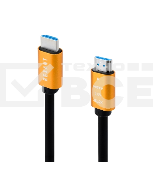 Кабель REXANT HDMI - HDMI 2.0 длина 1 метр (GOLD)