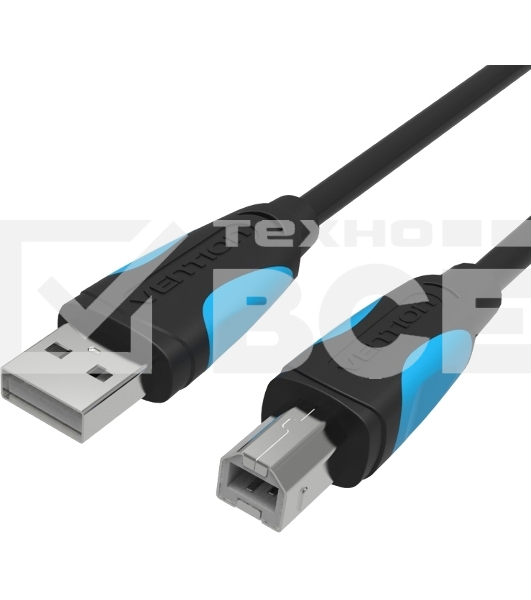 Кабель Vention USB 2.0 AM/BM  - 8м. Черный Кабель Vention USB 2.0 AM/BM  - 8м. Черный