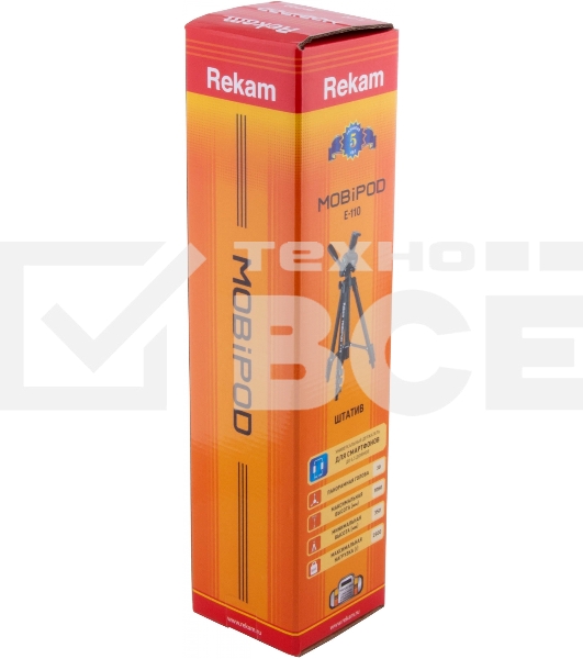 Штатив Rekam Mobipod E-110 напольный черный алюминий (479гр.)