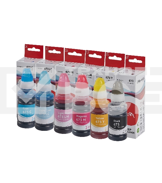 Контейнеры с чернилами Sakura SIC13T673BA (673-6 цветов) для Epson, черный,голубой, пурпурный, желтый, светло-голубой, светло-пурпурный), 70 мл*5
