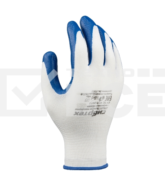 Перчатки полиэфирные с синим нитрильным покрытием, размер 9, 13 класс вязки Сибртех