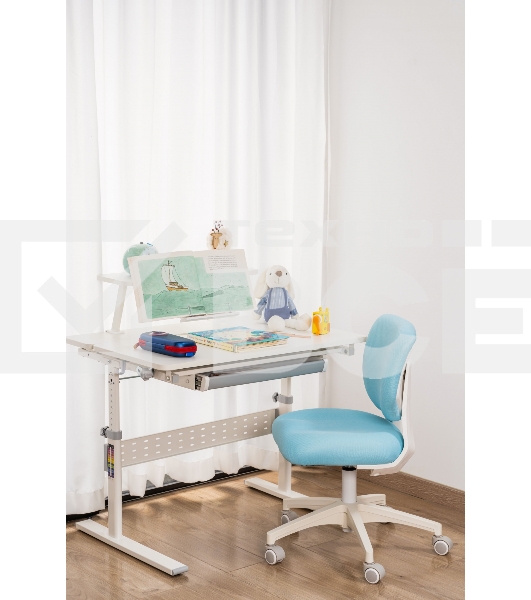Кресло детское Cactus CS-CHR-3594BL голубой, крестов. пластик белый