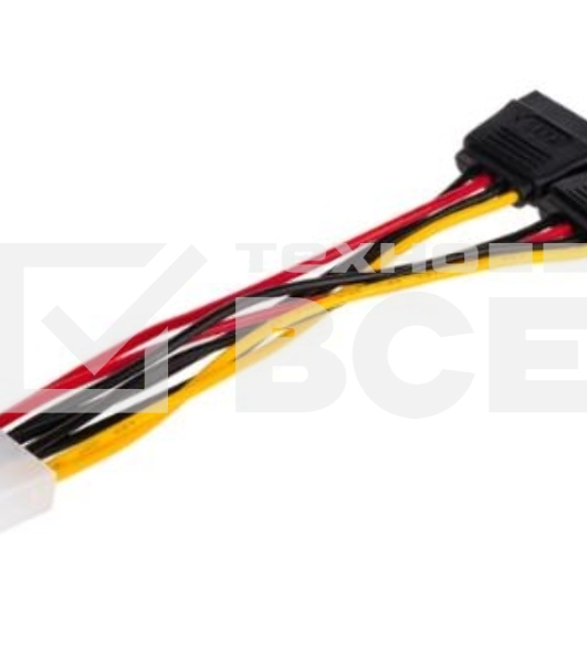 Кабель GOPOWER MOLEX (F)-2SATA (M) 0.2M 00-00027494