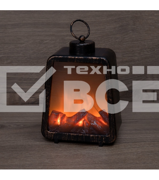 Светодиодный камин Neon-night Лофт с эффектом живого огня 17х10х24,5 см, 3хС (не в комплекте) и USB (в комплекте)