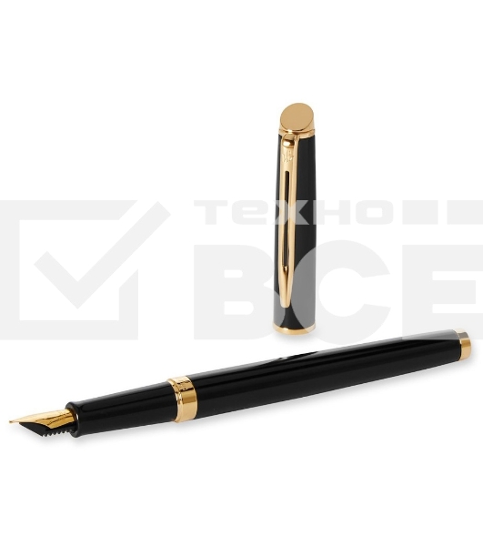 Ручка перьевая Waterman Hemisphere (CWS0920710) Matte Black GT F сталь нержавеющая подар.кор.