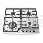 Газовая варочная панель Evelux HEG 638 X Hi-Tech, 60 см, 4 конфорки, WOK-конфорка, чугунные решетки, газ-контроль, электроподжиг, механическое управление, нержавеющая сталь, фото2