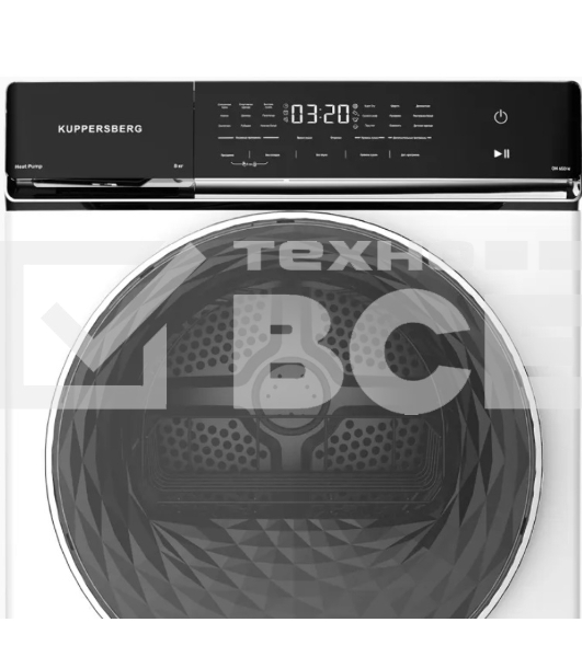 Сушильная машина Kuppersberg DM 650 W белый, 8 кг, сушка - тепловой насос, программ - 15, 59.5 x 84.5 x 63.5 см
