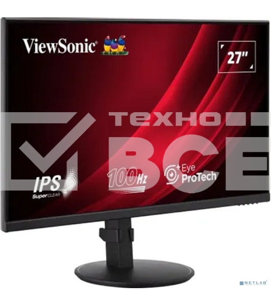 Монитор 27' ViewSonic VA2708-HDJ IPS 1920x1080, 100 Гц, 5 мс, 16:9, 250 кд/м2, 1xHDMI, 1xDP, 1x3.5 мм, черный