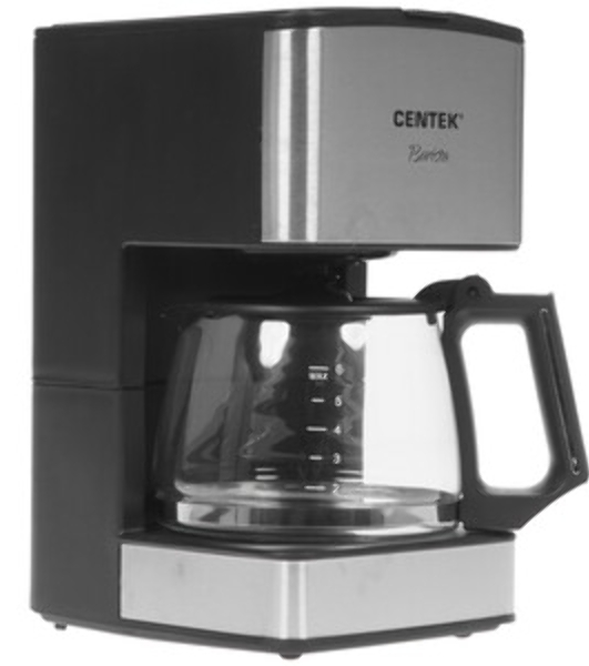 Кофеварка капельная Centek CT-1144 серебристый/черный, исп. кофе - молотый, 0.8 л, 680 Вт.