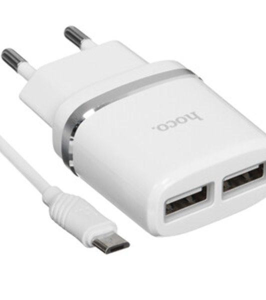 Сетевое зарядное устройство C12 Smart dual USB charger, белый