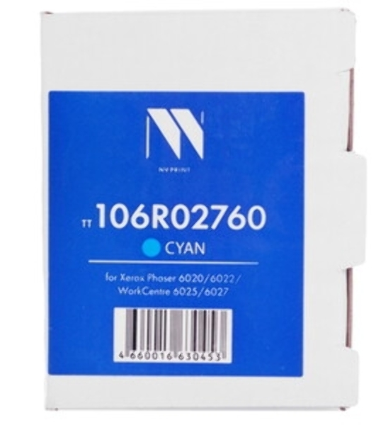Картридж лазерный NVPrint совместимый Xerox 106R02760 Cyan для Phaser 6020/6022/WorkCentre 6025/6027 (1000k)