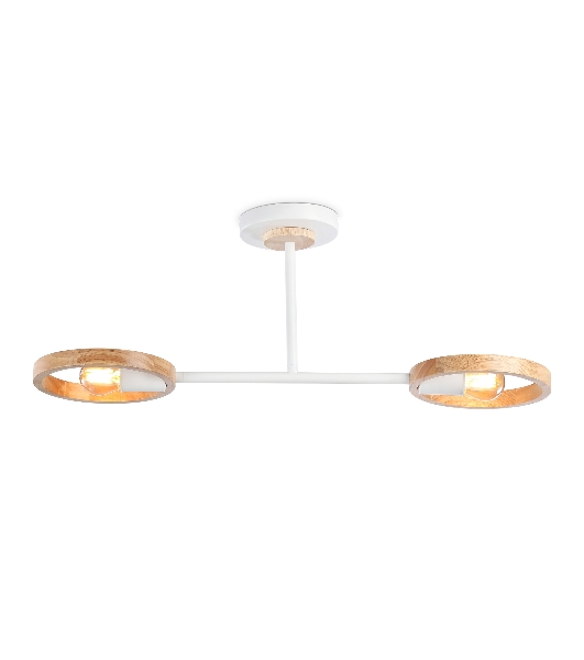 Светильник Ambrella light TR8243/2 WH/LWD белый/светлое дерево E27/2 max 40W 590*165*220