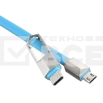 Кабель USB ACD-DUAL Lightning / MicroUSB ~ USB-A 2в1, TPE, 1м, синий (ACD-U924-CML), фото2