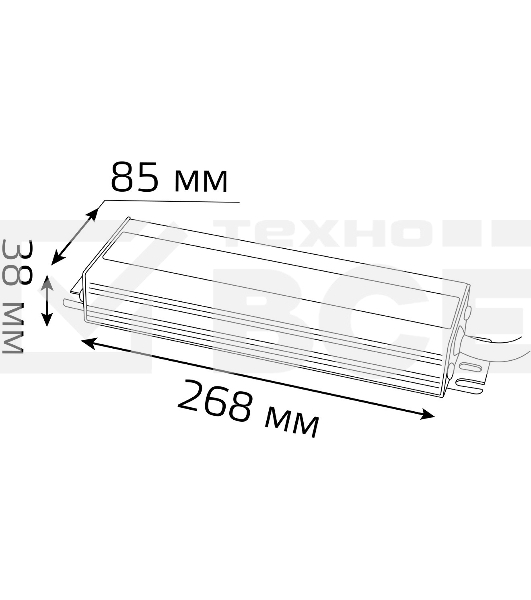 Блок питания Gauss 202022400 пониж. для лен.светод. черный