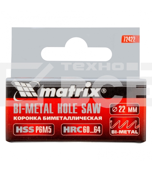 Коронка MATRIX BIMETAL, 22 мм 72422