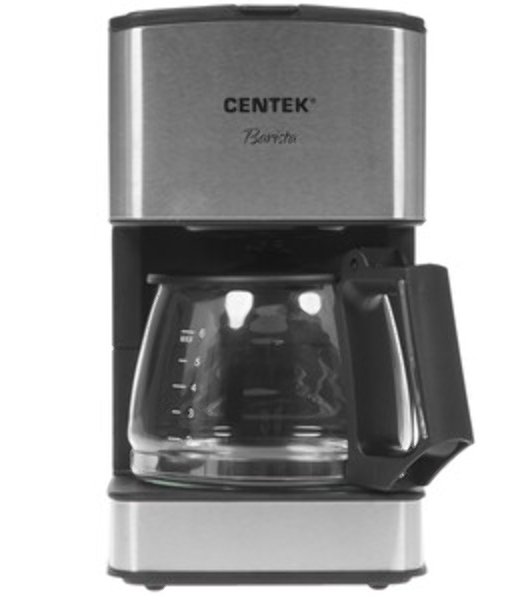Кофеварка капельная Centek CT-1144 серебристый/черный, исп. кофе - молотый, 0.8 л, 680 Вт.