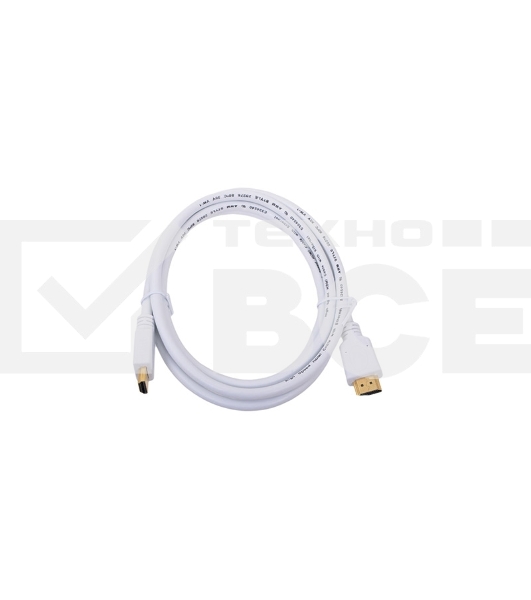 Кабель Cablexpert HDMI CC-HDMI4-W-6, 19M/19M, v2.0, медь, позол.разъемы, экран, 1.8м, белый, пакет