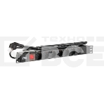 Блок розеток ITK PDU 7 розеток DIN49440 (нем. cтанд.) с LED выключателем, 1U, шнур 2м вилка DIN49441 (нем. станд.), профиль из ПВХ, черный, фото2
