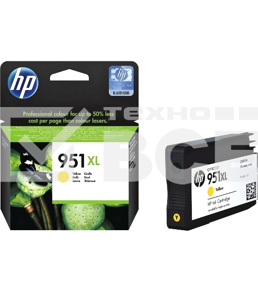 Картридж струйный HP 951XL CN048AE желтый для HP OJ Pro 8100/8600 (1500стр.)