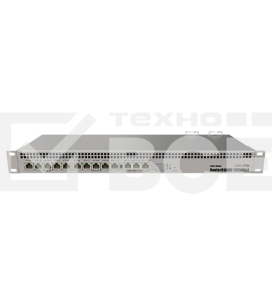 Маршрутизатор MikroTik RouterBOARD 1100Dx4 with Annapurna Alpine AL21400 Cortex A15 CPU (4-cores, 1.4GHz per core), 1GB RAM, 13xGbit LAN, 60GB M.2 drive, RouterOS L6, 1U rackmount case, Dual PSU