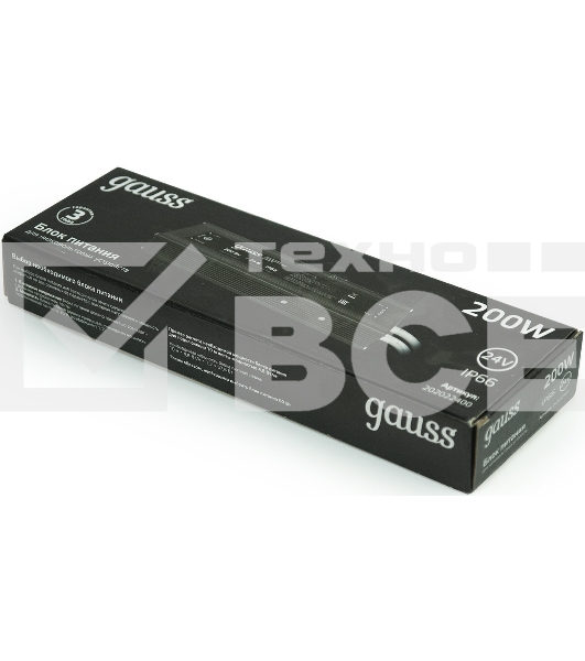 Блок питания Gauss 202022400 пониж. для лен.светод. черный