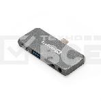 Док-станция 5-в-1 ExeGate DUB-31C/PD/HA (кабель-адаптер USB Type-C --> 1xUSB3.0 + Type-C DATA (480MB/s) + PD 100W + HDMI 4K@30Hz + Audio, Plug&Play, подходит для iPad Pro и мобильных телефонов, серый), фото2