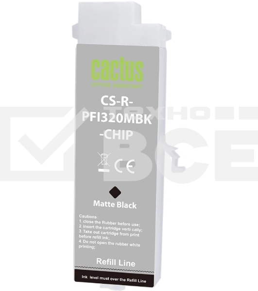 Картридж перезаправляемый струйный Cactus CS-R-PFI320MBK-CHIP PFI-320 черный матовый (260мл) для Canon imagePROGRAF TM-200/200MFP/205/300/300MFP/305/250/255/350/355 с чипом