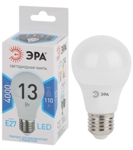 Лампа светодиодная ЭРА LED smd A60-13W-840-E27