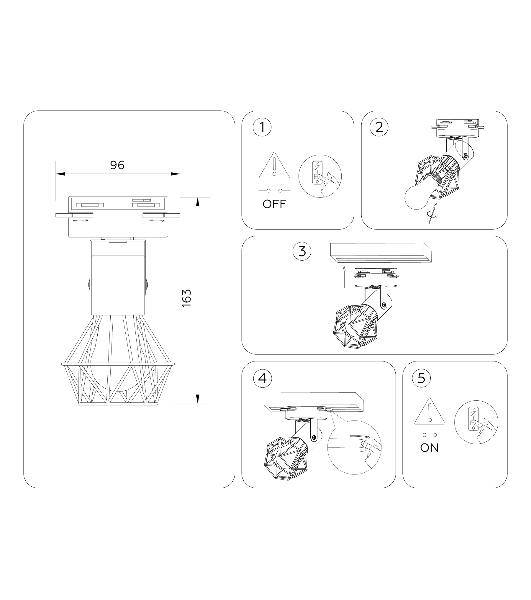 Трековый однофазный светильник Ambrella light GL5001 WH белый E27 max 40W D92*163