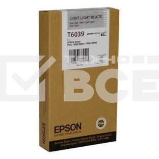 Картридж струйный Epson C13T603900 светло-серый для Epson Sty Pro 7800/9800/7880/9880 (220мл)