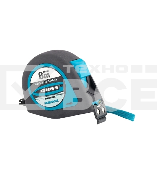 Рулетка Gross 31104 ''ergonomisch'' 8 м x 25 мм магнитный обрезиненный зацеп