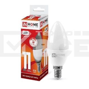 Лампа светодиодная LED-СВЕЧА-VC 11Вт 230В E14 6500К 990лм IN HOME 4690612024844