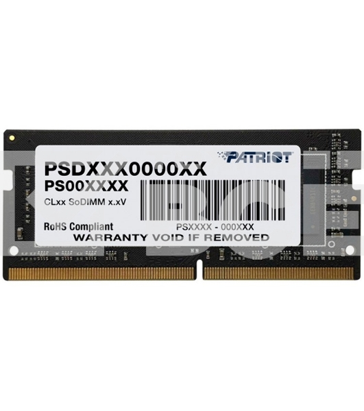 Оперативная память Patriot Signature, DDR4, 32GB (1x32 GB), 3200 MHz, CL22, SO-DIMM
