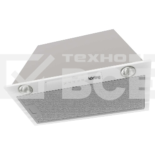 Встраиваемая вытяжка Korting KHI 6530 X / 60 см, 450 м3/ч, механическое управление, 3 режима, угольный фильтр в комплекте, нержавеющая сталь
